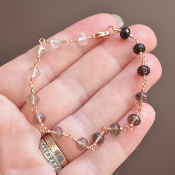 Smoky Quartz Ombre Bracelet in Rose Gold - Picture 8 of 11